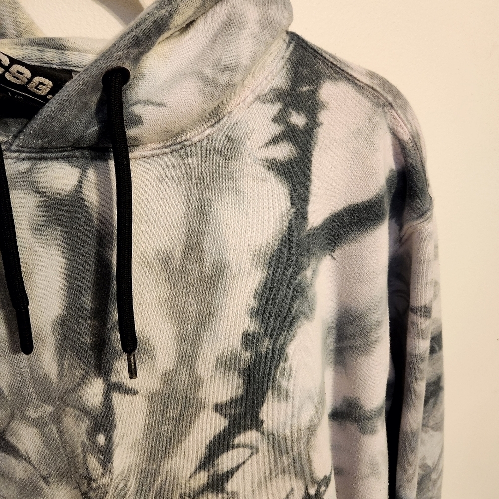 CSG | Women's Tie-Dye Hoodie Sweatshirt Black, Gray and White (Size Large) - Picture 7 of 16